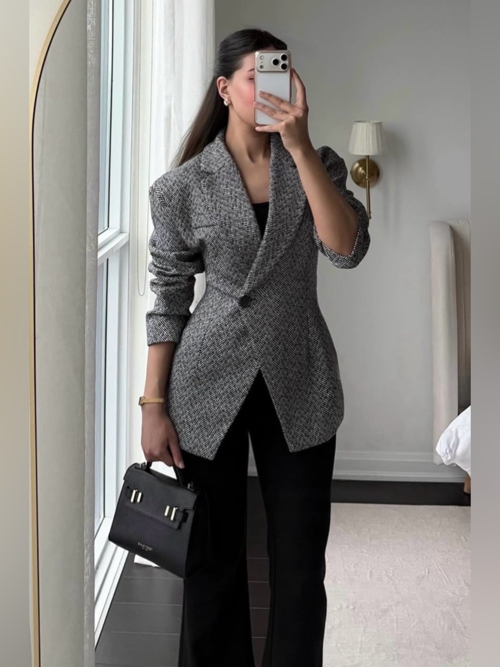 Commense Chevron Lapel Cinched Blazer Jacket Size 4